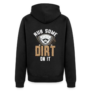 Reiben Sie etwas Schmutz darauf Baseballspieler Baseball-Trainer - Unisex Premium Bio Zip Hoodie - Schwarz - Hinten - Nico (187cm)