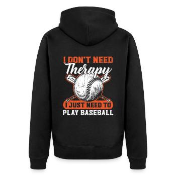 Baseball-Liebhaber Baseballspieler Baseball-Trainer - Unisex Premium Bio Zip Hoodie - Schwarz - Hinten - Nico (187cm)