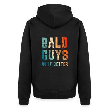 Being Bald Bald Guy With A Beard Bald Dad - Unisex Premium Organic Zip Hoodie - black - Back - Nico (187cm)