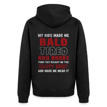 Being Bald Bald Guy With A Beard Bald Dad - Unisex Premium Organic Zip Hoodie - black - Back - Nico (187cm)