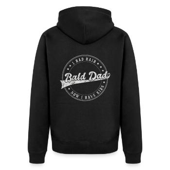 Being Bald Bald Guy With A Beard Bald Dad - Unisex Premium Organic Zip Hoodie - black - Back - Nico (187cm)