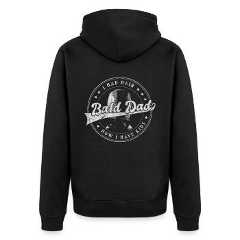 Being Bald Bald Guy With A Beard Bald Dad - Unisex Premium Organic Zip Hoodie - black - Back - Nico (187cm)