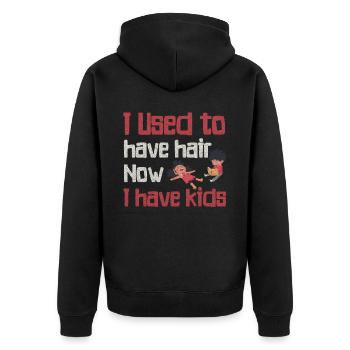 Being Bald Bald Guy With A Beard Bald Dad - Unisex Premium Organic Zip Hoodie - black - Back - Nico (187cm)
