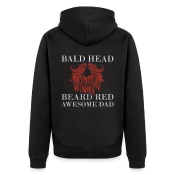 Being Bald Bald Guy With A Beard Bald Dad - Unisex Premium Organic Zip Hoodie - black - Back - Nico (187cm)