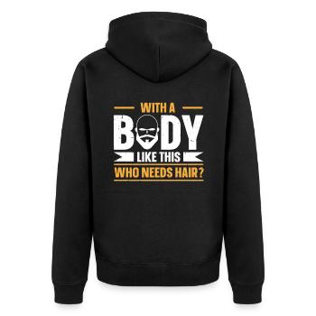 Being Bald Bald Guy With A Beard Bald Dad - Unisex Premium Organic Zip Hoodie - black - Back - Nico (187cm)