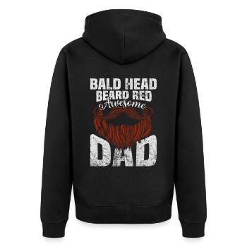 Being Bald Bald Guy With A Beard Bald Dad - Unisex Premium Organic Zip Hoodie - black - Back - Nico (187cm)