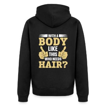 Being Bald Bald Guy With A Beard Bald Dad - Unisex Premium Organic Zip Hoodie - black - Back - Nico (187cm)