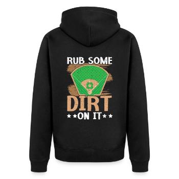 Reiben Sie etwas Schmutz darauf Baseballspieler Baseball-Trainer - Unisex Premium Bio Zip Hoodie - Schwarz - Hinten - Nico (187cm)