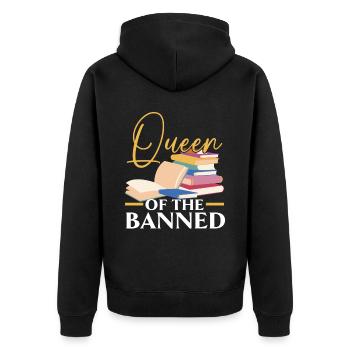 Lesen Sie verbotene Bücher Bücherwurm Buchliebhaber Bibliophile - Unisex Premium Bio Zip Hoodie - Schwarz - Hinten - Nico (187cm)