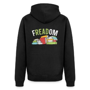 Lesen Sie verbotene Bücher Bücherwurm Buchliebhaber Bibliophile - Unisex Premium Bio Zip Hoodie - Schwarz - Hinten - Nico (187cm)