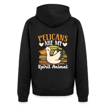Amoureux des oiseaux Animal volant Ornithologie Pelicans - Veste à capuche bio Premium Unisexe - noir - Dos - Nico (187cm)