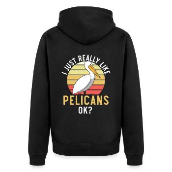 Amoureux des oiseaux Animal volant Ornithologie Pelicans - Veste à capuche bio Premium Unisexe - noir - Dos - Nico (187cm)