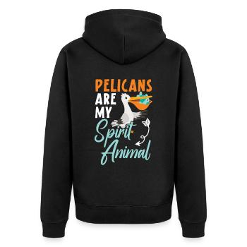 Amoureux des oiseaux Animal volant Ornithologie Pelicans - Veste à capuche bio Premium Unisexe - noir - Dos - Nico (187cm)