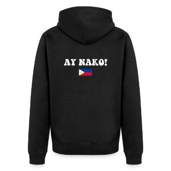 Ay Nako, Funny Filipino Pinoy - Unisex Premium Bio Zip Hoodie - Schwarz - Hinten - Nico (187cm)