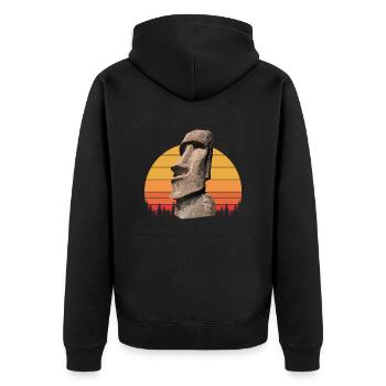 île de pâques moai, île de Pascua île de Pâques - Veste à capuche bio Premium Unisexe - noir - Dos - Nico (187cm)
