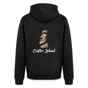 île de pâques moai, île de Pascua île de Pâques - Veste à capuche bio Premium Unisexe - noir - Dos - Nico (187cm)