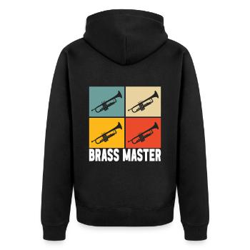 Trumpet Trumpet Player - Unisex Premium Organic Zip Hoodie - black - Back - Nico (187cm)