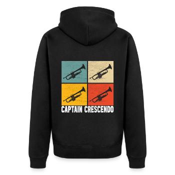 Trompete Trompetenspieler - Unisex Premium Bio Zip Hoodie - Schwarz - Hinten - Nico (187cm)