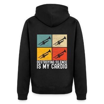 Trumpet Trumpet Player - Unisex Premium Organic Zip Hoodie - black - Back - Nico (187cm)