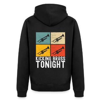 Trumpet Trumpet Player - Unisex Premium Organic Zip Hoodie - black - Back - Nico (187cm)