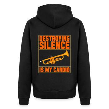 Trumpet Trumpet Player - Unisex Premium Organic Zip Hoodie - black - Back - Nico (187cm)