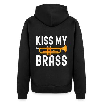 Trumpet Trumpet Player - Unisex Premium Organic Zip Hoodie - black - Back - Nico (187cm)