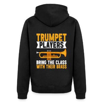 Trumpet Trumpet Player - Unisex Premium Organic Zip Hoodie - black - Back - Nico (187cm)