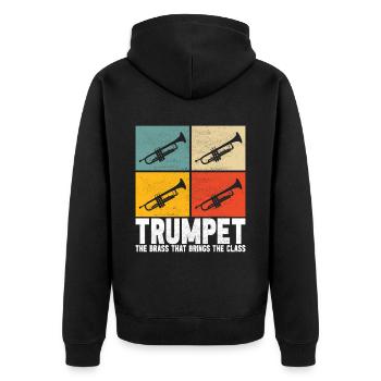 Trumpet Trumpet Player - Unisex Premium Organic Zip Hoodie - black - Back - Nico (187cm)