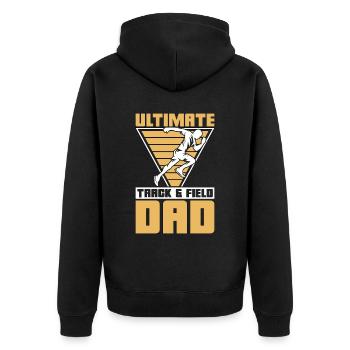 Ultimate Track & Field Dad Sprinting Athletic Race - Unisex Premium Organic Zip Hoodie - black - Back - Nico (187cm)