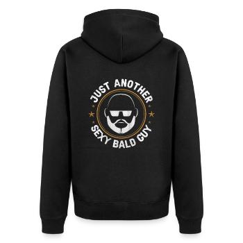 Being Bald Bald Guy With A Beard Bald Dad - Unisex Premium Organic Zip Hoodie - black - Back - Nico (187cm)