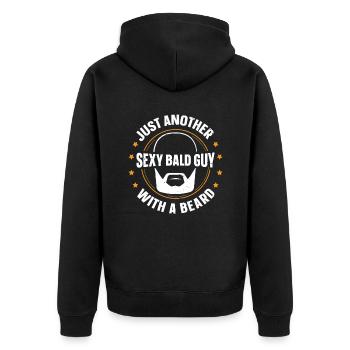 Being Bald Bald Guy With A Beard Bald Dad - Unisex Premium Organic Zip Hoodie - black - Back - Nico (187cm)