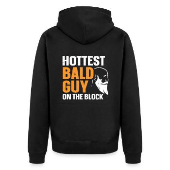 Being Bald Bald Guy With A Beard Bald Dad - Unisex Premium Organic Zip Hoodie - black - Back - Nico (187cm)