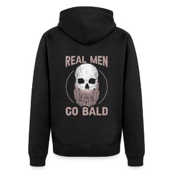 Being Bald Bald Guy With A Beard Bald Dad - Unisex Premium Organic Zip Hoodie - black - Back - Nico (187cm)