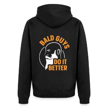 Being Bald Bald Guy With A Beard Bald Dad - Unisex Premium Organic Zip Hoodie - black - Back - Nico (187cm)