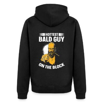Being Bald Bald Guy With A Beard Bald Dad - Unisex Premium Organic Zip Hoodie - black - Back - Nico (187cm)