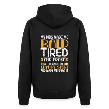 Being Bald Bald Guy With A Beard Bald Dad - Unisex Premium Organic Zip Hoodie - black - Back - Nico (187cm)