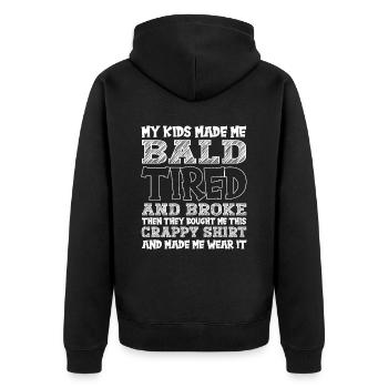 Being Bald Bald Guy With A Beard Bald Dad - Unisex Premium Organic Zip Hoodie - black - Back - Nico (187cm)