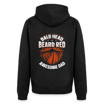 Being Bald Bald Guy With A Beard Bald Dad - Unisex Premium Organic Zip Hoodie - black - Back - Nico (187cm)