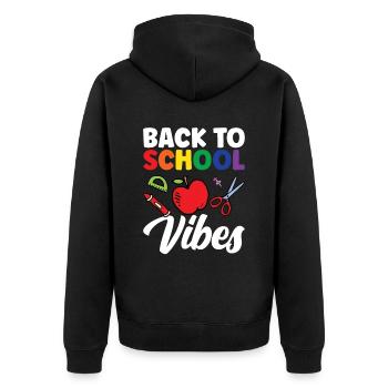 Back to School Vibes Back to School Back to School - Unisex Premium Organic Zip Hoodie - black - Back - Nico (187cm)