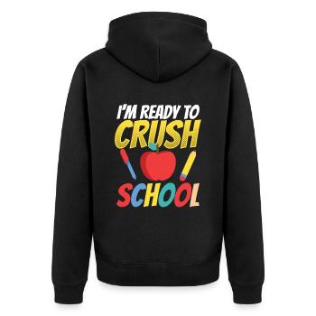 Je suis prêt pour la journée scolaire Professeur d’école - Veste à capuche bio Premium Unisexe - noir - Dos - Nico (187cm)