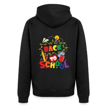Back to School Teachers Back to School Back to School - Unisex Premium Organic Zip Hoodie - black - Back - Nico (187cm)