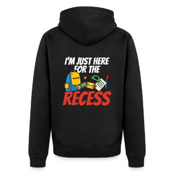 Ich Bin Nur Für Die Pause Hier Schulstart Schule - Unisex Premium Bio Zip Hoodie - Schwarz - Hinten - Nico (187cm)