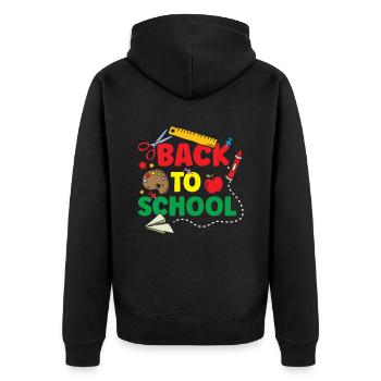 Back to School Teachers Back to School Back to School - Unisex Premium Organic Zip Hoodie - black - Back - Nico (187cm)