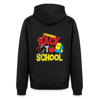 Back to School Back to School Teachers Back to School - Unisex Premium Organic Zip Hoodie - black - Back - Nico (187cm)