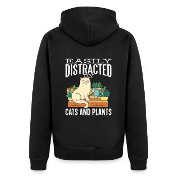 Hobby Gardener Garden Funny Garden Cat - Veste à capuche bio Premium Unisexe - noir - Dos - Nico (187cm)