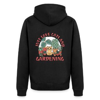 Hobby Gardener Garden Funny Garden Cat - Veste à capuche bio Premium Unisexe - noir - Dos - Nico (187cm)