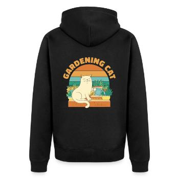 Hobbygärtner Garten Katzenartig Gartenkatze - Unisex Premium Bio Zip Hoodie - Schwarz - Hinten - Nico (187cm)