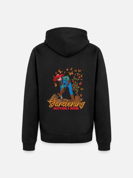 Hobbygärtner Garten Mutter - Unisex Premium Bio Zip Hoodie - Schwarz
