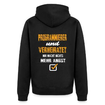 Programmierer - Unisex Premium Bio Zip Hoodie - Schwarz - Hinten - Nico (187cm)