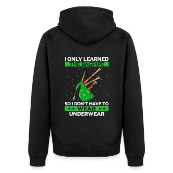 Citation de cornemuse pour les musiciens écossais et de cornemuse - Veste à capuche bio Premium Unisexe - noir - Dos - Nico (187cm)